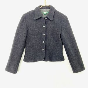 J Crew Grey 90% Wool 10% Acetate Button Long Sleeve Short Blazer Coat Z12